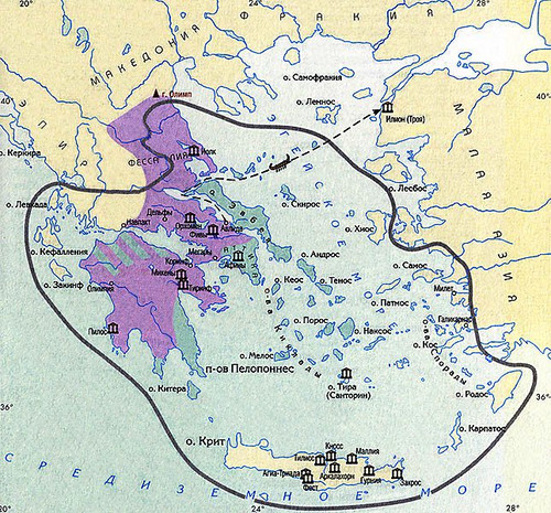 Крито-микенская культура карта