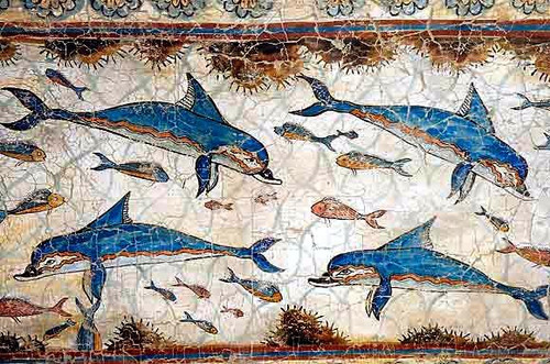 Дельфины, фрески, крит