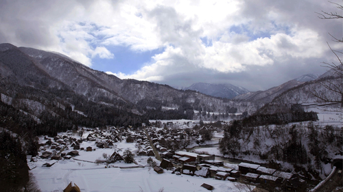 Япония, зима, деревня. Обои 1920px × 1080px